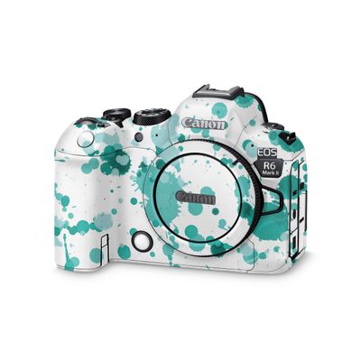 Camera Skin Compatible with Canon EOS R6 Mark II Camera (2022) - Teal Splatter - Premium 3M Vinyl Protective Wrap Decal Cover - Easy to Apply | Crafted in The USA by MightySkins
