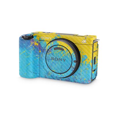 Carbon Fiber Camera Skin Compatible with Sony ZV-E1 Camera (2023) - Splatter Wall - Premium 3M Vinyl Protective Wrap Decal Cover - Easy to Apply | Crafted in The USA by MightySkins