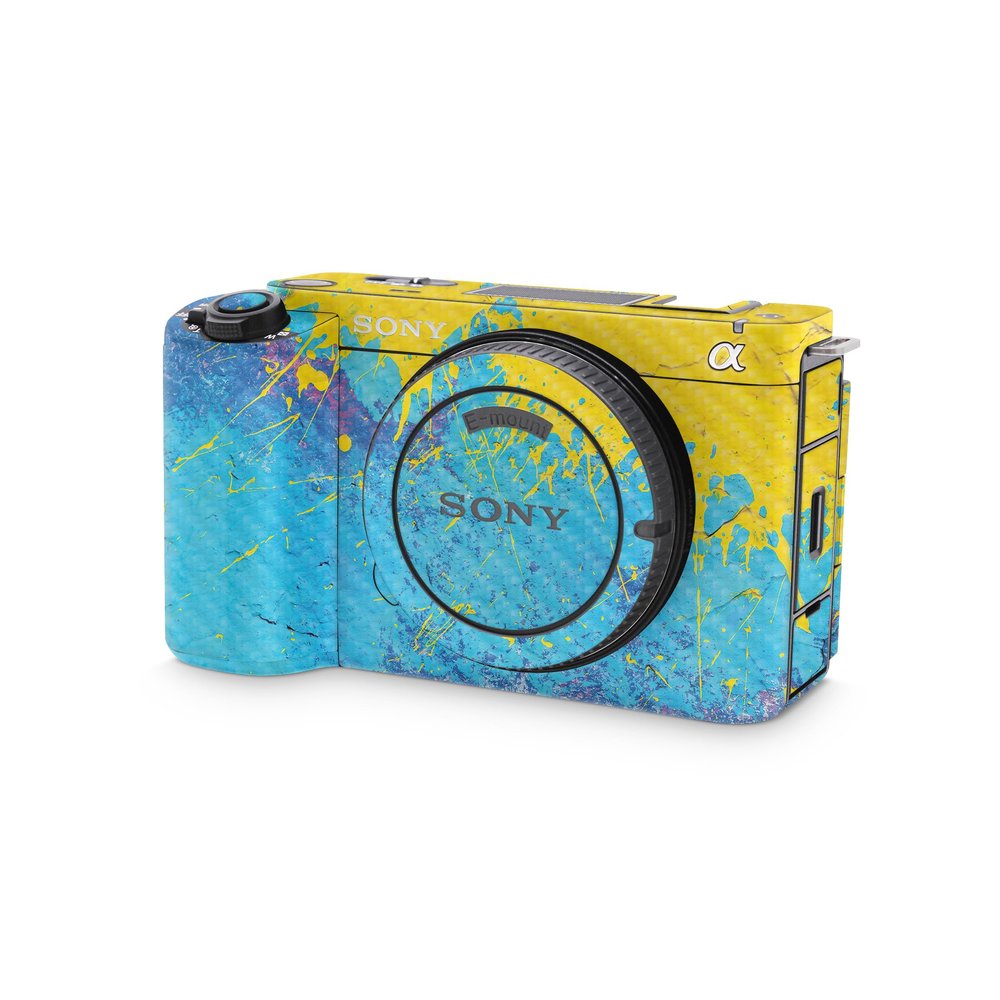 Carbon Fiber Camera Skin Compatible with Sony ZV-E1 Camera (2023) - Splatter Wall - Premium 3M Vinyl Protective Wrap Decal Cover - Easy to Apply | Crafted in The USA by MightySkins