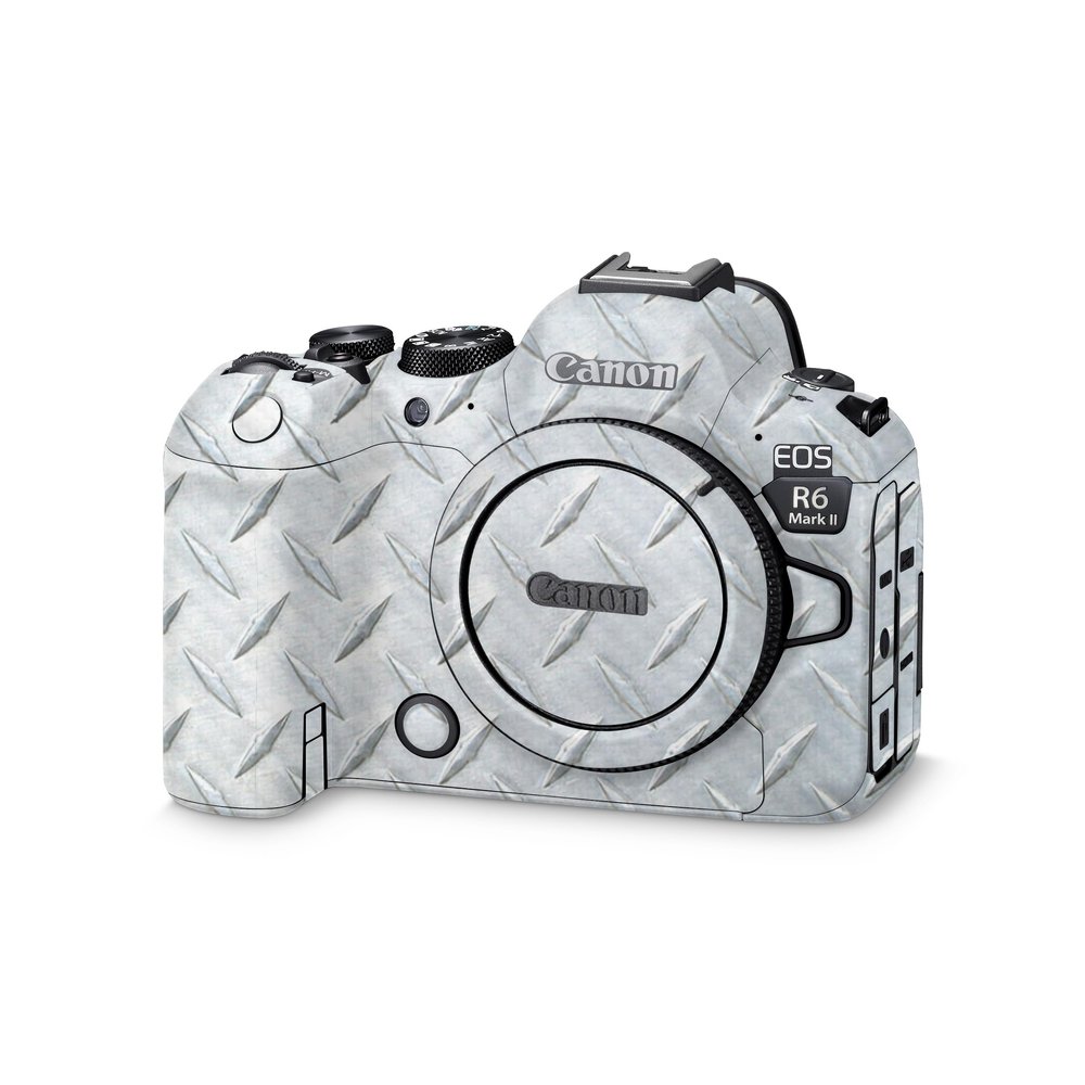 Carbon Fiber Camera Skin Compatible with Canon EOS R6 Mark II Camera (2022) - Diamond Plate - Premium 3M Vinyl Protective Wrap Decal Cover - Easy to Apply | Crafted in The USA by MightySkins
