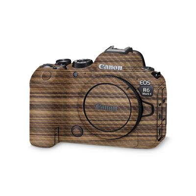 Carbon Fiber Camera Skin Compatible with Canon EOS R6 Mark II Camera (2022) - Dark Zebra Wood - Premium 3M Vinyl Protective Wrap Decal Cover - Easy to Apply | Crafted in The USA by MightySkins