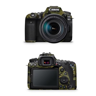 Camera Skin Compatible with Canon EOS 90D Camera (2019) - Green Camouflage - Premium 3M Vinyl Protective Wrap Decal Cover - Easy to Apply | Crafted in The USA by MightySkins