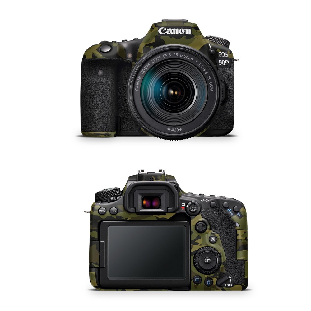 Camera Skin Compatible with Canon EOS 90D Camera (2019) - Green Camouflage - Premium 3M Vinyl Protective Wrap Decal Cover - Easy to Apply | Crafted in The USA by MightySkins