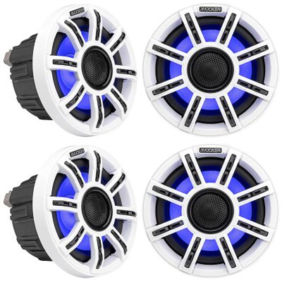 KICKER Bundle: (2) Pair 51MSC65 MSC65 6.5" 200 Watt Premium Marine Speakers 4-Ohm (4 Items)