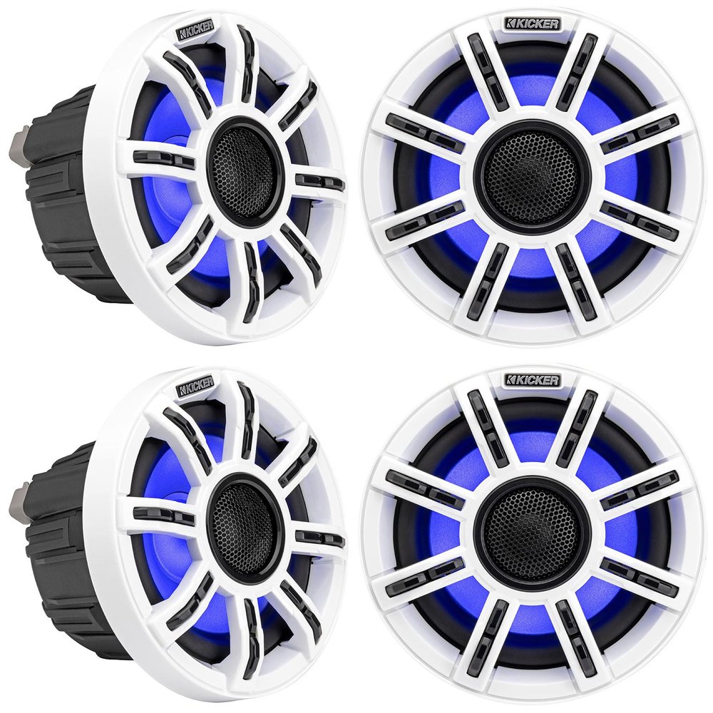 KICKER Bundle: (2) Pair 51MSC65 MSC65 6.5" 200 Watt Premium Marine Speakers 4-Ohm (4 Items)