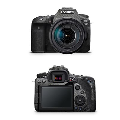 Carbon Fiber Camera Skin Compatible with Canon EOS 90D Camera (2019) - Scratched Up - Premium 3M Vinyl Protective Wrap Decal Cover - Easy to Apply | Crafted in The USA by MightySkins