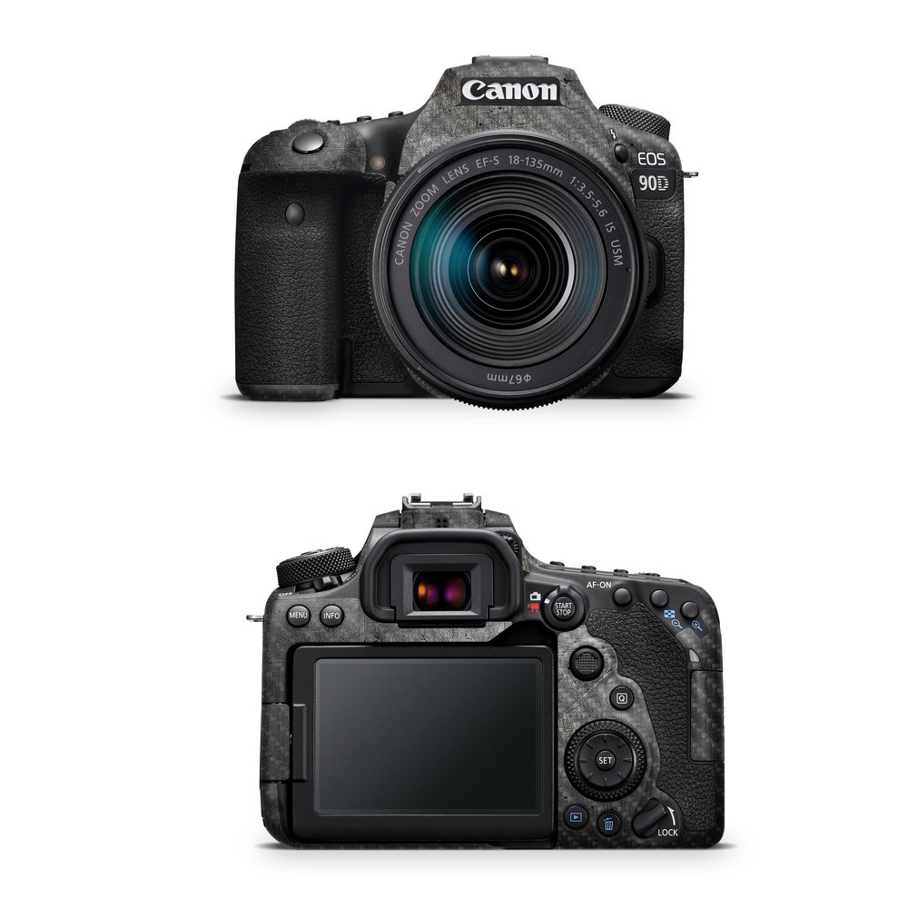 Carbon Fiber Camera Skin Compatible with Canon EOS 90D Camera (2019) - Scratched Up - Premium 3M Vinyl Protective Wrap Decal Cover - Easy to Apply | Crafted in The USA by MightySkins