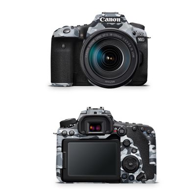 Camera Skin Compatible with Canon EOS 90D Camera (2019) - Gray Camouflage - Premium 3M Vinyl Protective Wrap Decal Cover - Easy to Apply | Crafted in The USA by MightySkins