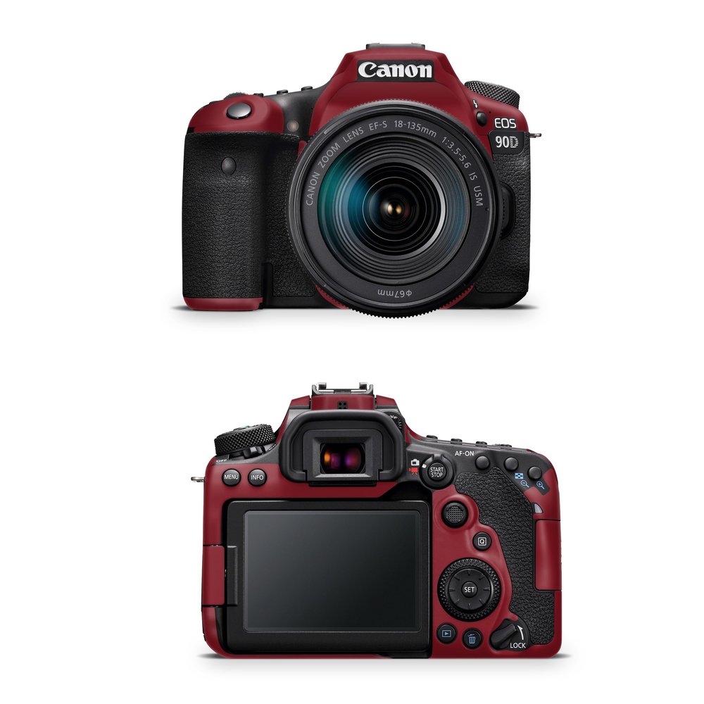 Camera Skin Compatible with Canon EOS 90D Camera (2019) - Solid Burgundy - Premium 3M Vinyl Protective Wrap Decal Cover - Easy to Apply | Crafted in The USA by MightySkins