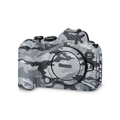 Carbon Fiber Camera Skin Compatible with Canon EOS R6 Mark II Camera (2022) - Gray Camouflage - Premium 3M Vinyl Protective Wrap Decal Cover - Easy to Apply | Crafted in The USA by MightySkins