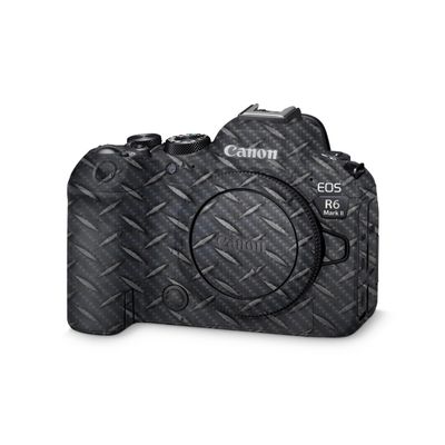 Carbon Fiber Camera Skin Compatible with Canon EOS R6 Mark II Camera (2022) - Black Diamond Plate - Premium 3M Vinyl Protective Wrap Decal Cover - Easy to Apply | Crafted in The USA by MightySkins