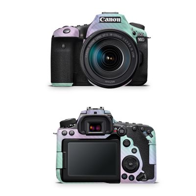 Carbon Fiber Camera Skin Compatible with Canon EOS 90D Camera (2019) - Cotton Candy - Premium 3M Vinyl Protective Wrap Decal Cover - Easy to Apply | Crafted in The USA by MightySkins