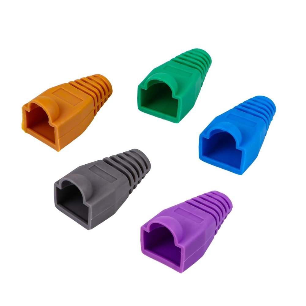100pcs Plastic Cable Boots Cover Multi Connector Protection for Ethernet Cables Prevents Breakage and Water Exposure for Daily Use and Organization