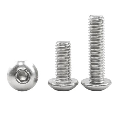 55pcs Stainless Steel Round Head Hex Socket Screw Kit - M2 M3 M4 M5 M6 M8 M10 Hex Socket Head Screws for Motorcycles and Cars (30mm,M4 10pcs)