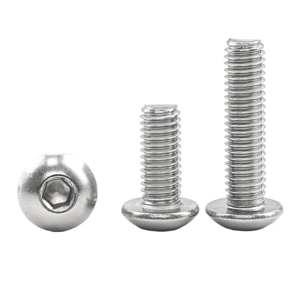 55pcs Stainless Steel Round Head Hex Socket Screw Kit - M2 M3 M4 M5 M6 M8 M10 Hex Socket Head Screws for Motorcycles and Cars (30mm,M4 10pcs)