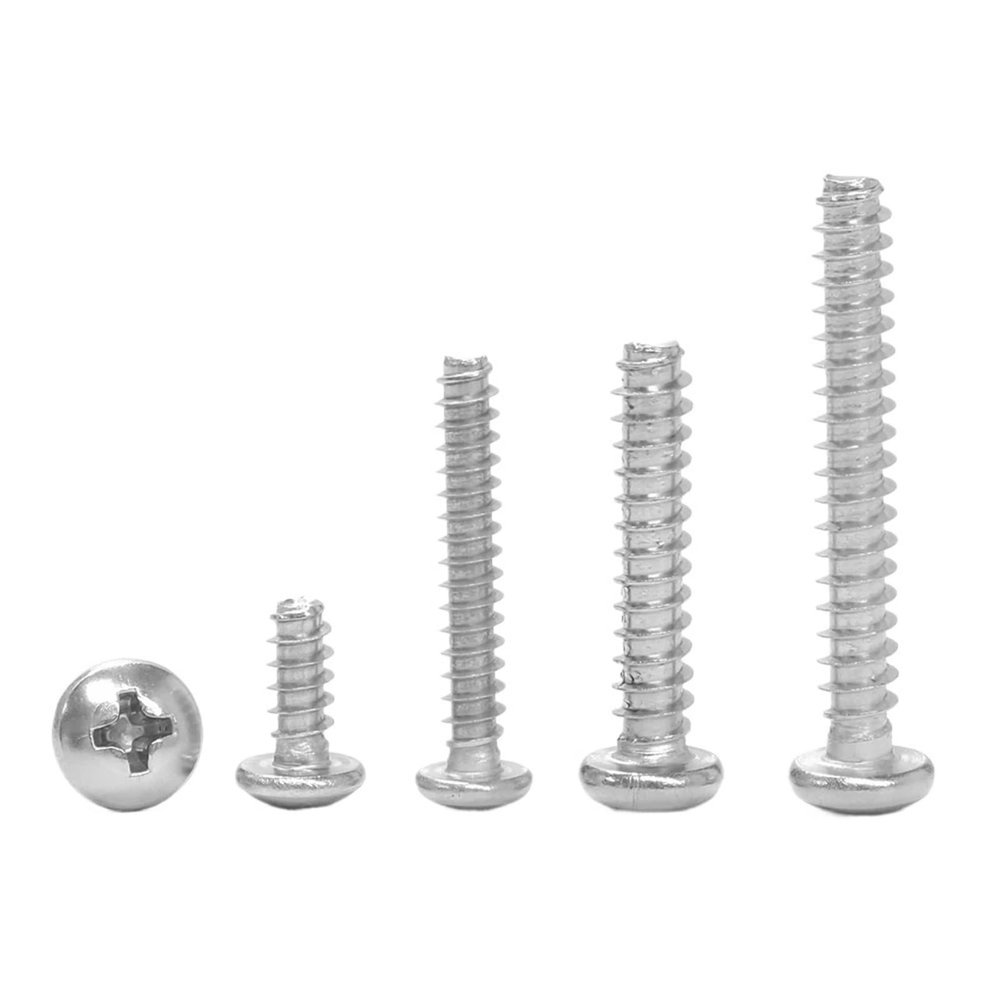 Stainless Steel Round Head Self Tapping Screws M1-M5 | Cross Countersunk Pan Head Screws for Wood & Metal(40mm,M1.2 100pcs)