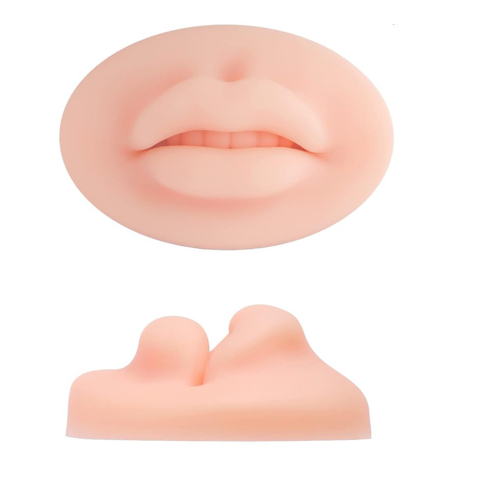 light colour 2Pcs/Set 3D Tattoo Practice Lips, Silicone Lips for Makeup Practice, Soft Tattoo Practice Lips Model for Semi Permanent Make Up Supplies