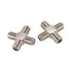 AROVHAR 5-Pack 4-Way F-Type Coax Cable Splitter Combiner Female to 4 Female for Video VCR Antenna TV Cable Satellite,Silver view 2