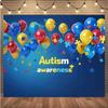 10x8 feet Backdrop Photography Autism Theme Colorful Balloon Banner Background Children Adult Birthday Party Decoration April Holiday Baby Party Photo Booth Props view 3
