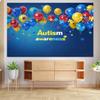 10x8 feet Backdrop Photography Autism Theme Colorful Balloon Banner Background Children Adult Birthday Party Decoration April Holiday Baby Party Photo Booth Props view 4