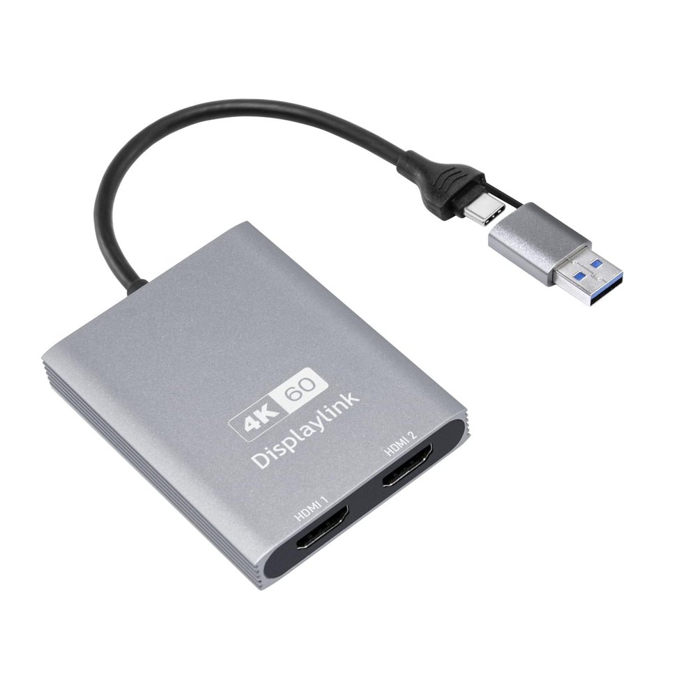 Bytecc USB C to HDMI Dual Monitor Adapter, DisplayLink Adapter Compatible with M1/M2/M3 MacBook, Windows, Android (USB-C to HDMI Dual Monitor)