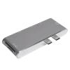 6 in 2 USB C Hub: Universal Compatible with MacBook, Aluminum Alloy Design, Plug and Play Dual Type C to Memory Card Reader, 4K HD Media Interface USB3.0 PD view 1