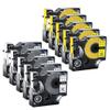 10 Pack Compatible Labels in Mixed White and Yellow Compatible with 5200 and 3M PL300 Printers 9/12/19mm 18444 18432 view 1