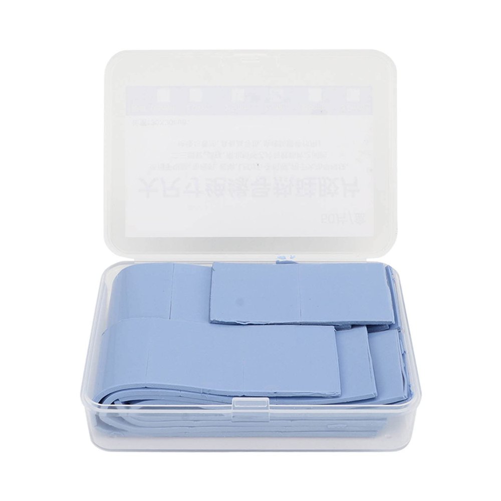 50Pcs Conductive Silicone Computer Phone Thermal Conductive Silicone Pad Motherboard Thermal Conduction Sheet Phone Cooling Pad with Storage Bag for