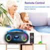 Portable Radio CD Player Boombox with Bluetooth,FM Radio,USB MP3 Playback,AUX-in,Headphone Jack,MP3 CDs Compatible,Kids CD Players for Home or Outdoor (Blue) view 3