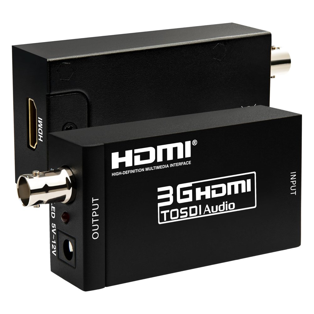 Boobrie HDMI to SDI Converter 3G-SDI with Audio De-Embedding, 300ft Long Distance Transmission Support 1080P@60Hz for SDI Monitor, Video Camera, Live Broadcast
