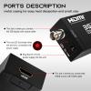 Boobrie HDMI to SDI Converter 3G-SDI with Audio De-Embedding, 300ft Long Distance Transmission Support 1080P@60Hz for SDI Monitor, Video Camera, Live Broadcast view 3