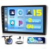 [4Core 64G] Android 15 Car Stereo for Toyota Camry 1997-2003, Hikity 9" Touchscreen Camry Car Radio Wireless Carplay Android Auto Mirror Link GPS 5G WiFi EQ/FM Radio Bluetooth SWC Backup Cam Mic view 1