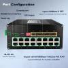 16-Port Gigabit Network Switch with 4 SFP Slot, L2+ Managed PoE Ethernet Switch, Support IEEE802.3af/at, Ring Network, VLAN, STP/RSTP, Plug and Play, Din Rail Installation view 2