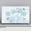 TV Cover TV Dust Cover Indoor TV Screen Protector Flower Printed LCD LED TV Display Cover Living Room Art Decoration Cloth For Desktop Wall Hanging Curved Television Screen-blue-5||55 inch view 1