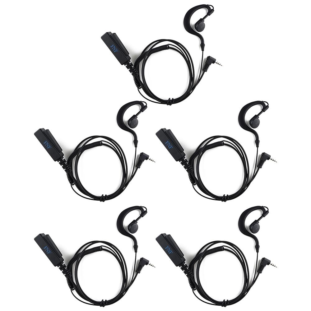 5-Pack Two Way Radio walkie Talkie C Style earpiece 3.5mm G Shape Earpiece Headset for Hytera PNC380 PNC380S PNC360S PNC370SE EHS24 POC radios