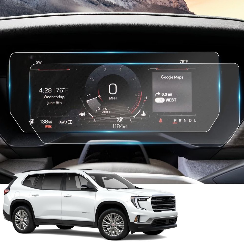 2024 2025 Acadia Dash Screen Protector Antiglare for 2024 2025 2026 GMC Acadia (Elevation, AT4, Denali) 11" Digital Driver Information Display Screen Cover Saver Accessories Nano Clear Film 2 Pack
