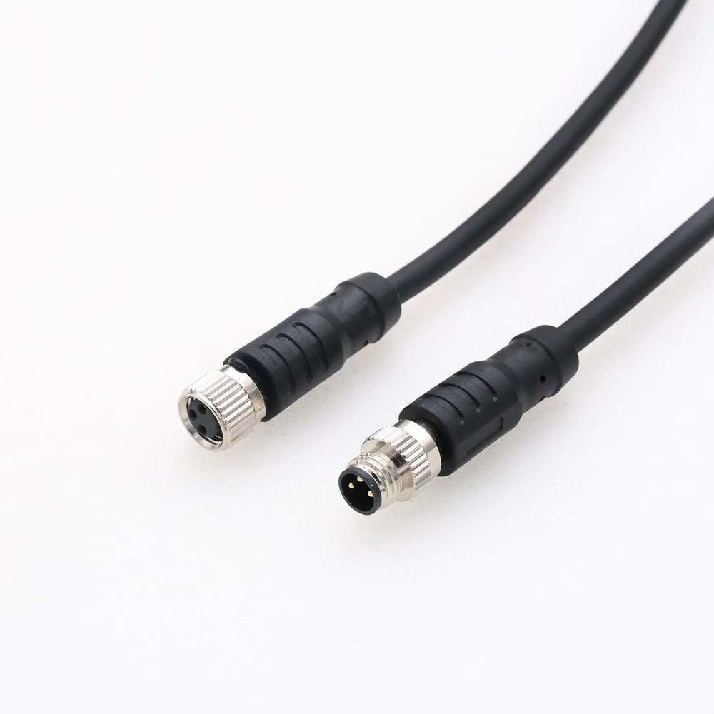 DRRI 3 Pin M8 Male to Female Aviation Sensor Connector, PVC Shielded Equipment IO Control Cable for Industrial Automation Devices, Ideal for Triton Atlas Helios DIN Rail Prototyping, 1M