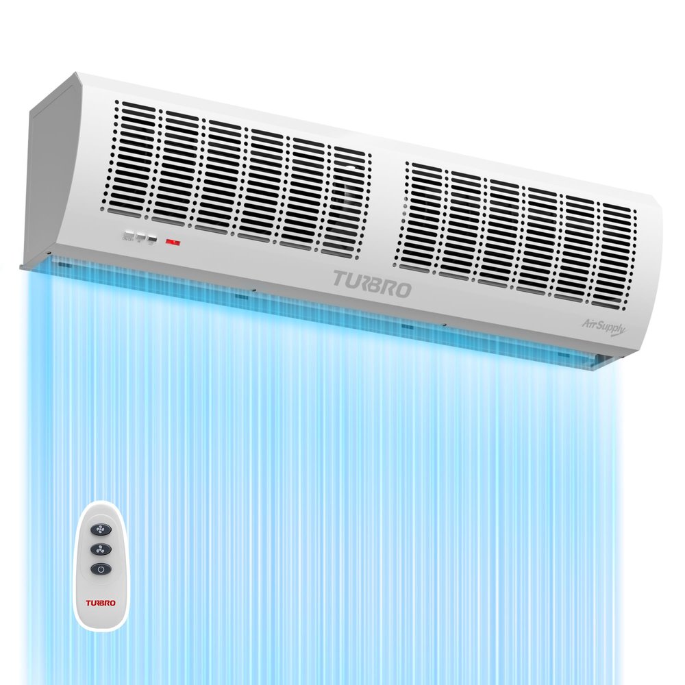 TURBRO 36-Inch Air Curtain Fan, Wall-Mounted Commercial Air Door with Magnetic Switch, Heavy-Duty Indoor Over Door Fan for Energy Efficiency, Dust, and Insect Control