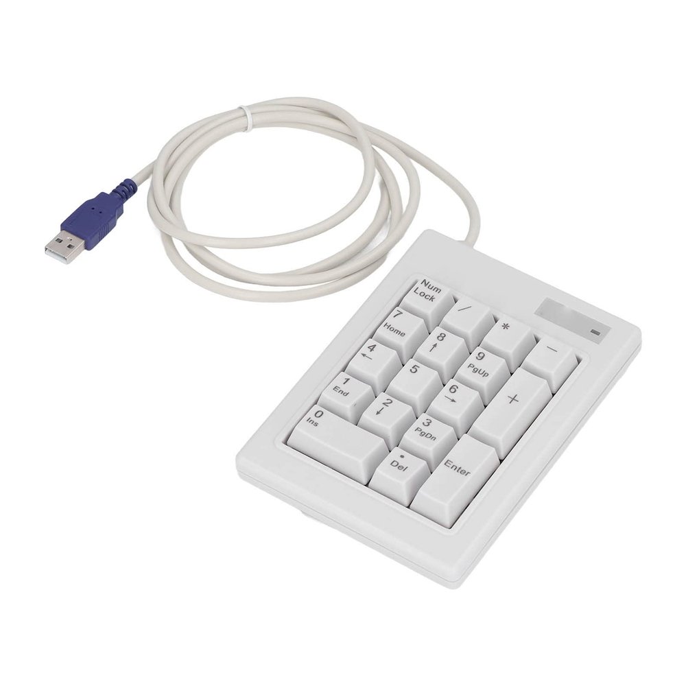 flexman 17 Key Wired Number Pad, Portable Mechanical Linear Action Switch Numeric Keypad Financial Accounting Numeric Pad for Business, Industrial Control, Security, Road