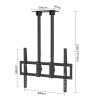 Adjustable Height Double Pole Single Screen TV Mount - Ceiling TV Mount - Double Pole Hanging TV Bracket Fits 40-90/60-110 Inch LED Flat Panel Display view 2