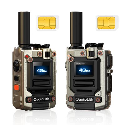 QUOTOLITH Global walkie Talkie Unlimited Range,Long Distance walkie talkies,Handheld PoC Rechargeable PTT Push to Talk Over Cellular Radio(2 with SIM Card) (2)