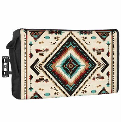 Falaniique Southwest Tribal Waterproof Outdoor TV Cover 80-85 Inch Weatherproof, Aztec Fancy Abstract Geometric Ethnic Outside Television Cover TV Screen Protector with Remote Control Pocket
