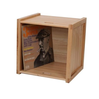 5JJJLOOOPP Desktop LP Storage Box, Radio Bar Video Store Vinyl Record Cabinet - CD Record Sleeve for International Student Apartment (Colour: Wood Color, Size: Storage 80p) (Wood Color Storage 80p)