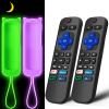 (2+2 Packs) Replacement Remote for Roku TV with Soft Protective Silicone Cover(Glow in The Dark), Universal Remote for TCL Roku/Hisense Roku/Sharp Roku/Onn Roku/Element Roku/Philips Roku Smart TV view 1
