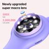 100x 500x Zoom Range Pocket Microscope, Mini Handheld Digital Microscope 2 inch Screen for Kids Adults Students (Violet) view 4