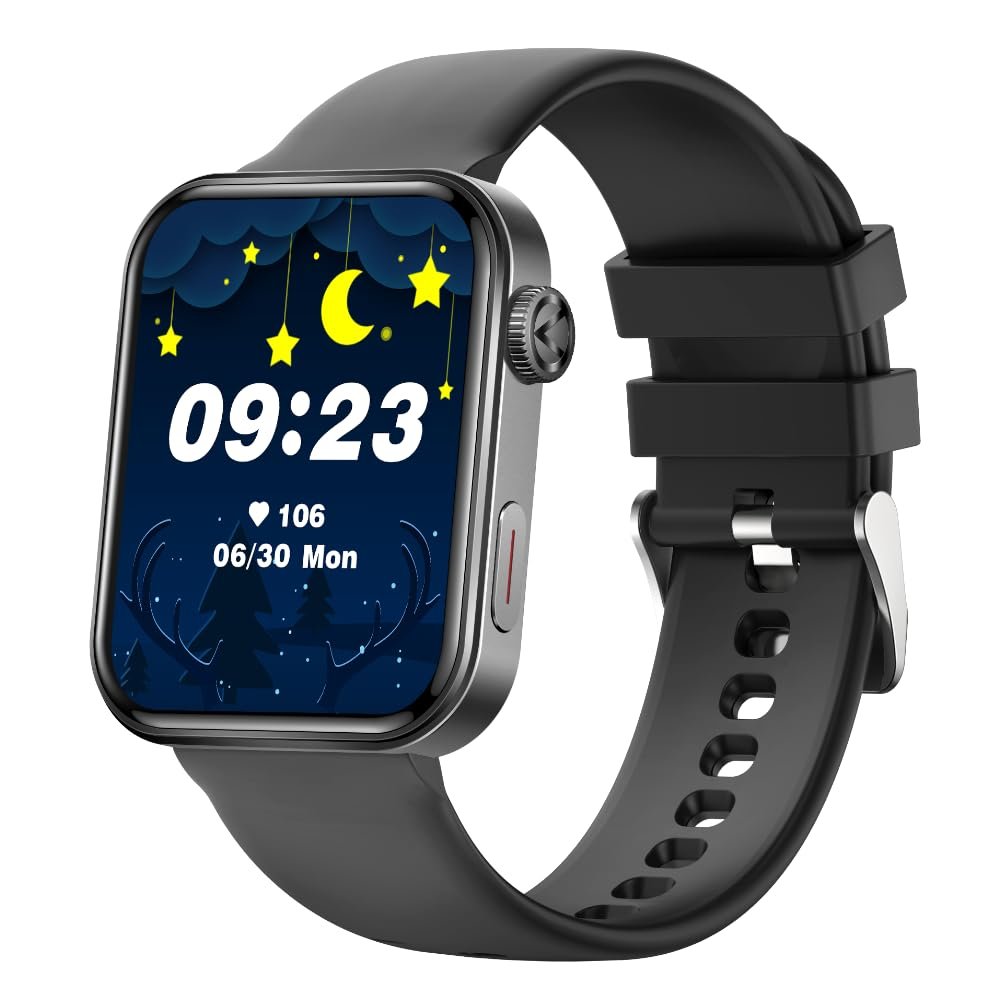AOLON Smart Watches for Men Women (Answer/Make Calls), 1.91'' TFT HD Screen, 100+ Sports Modes Fitness Tracker, Heart Rate/Blood Oxygen/Sleep Monitor, IP67 Waterproof for Android/iOS, Black