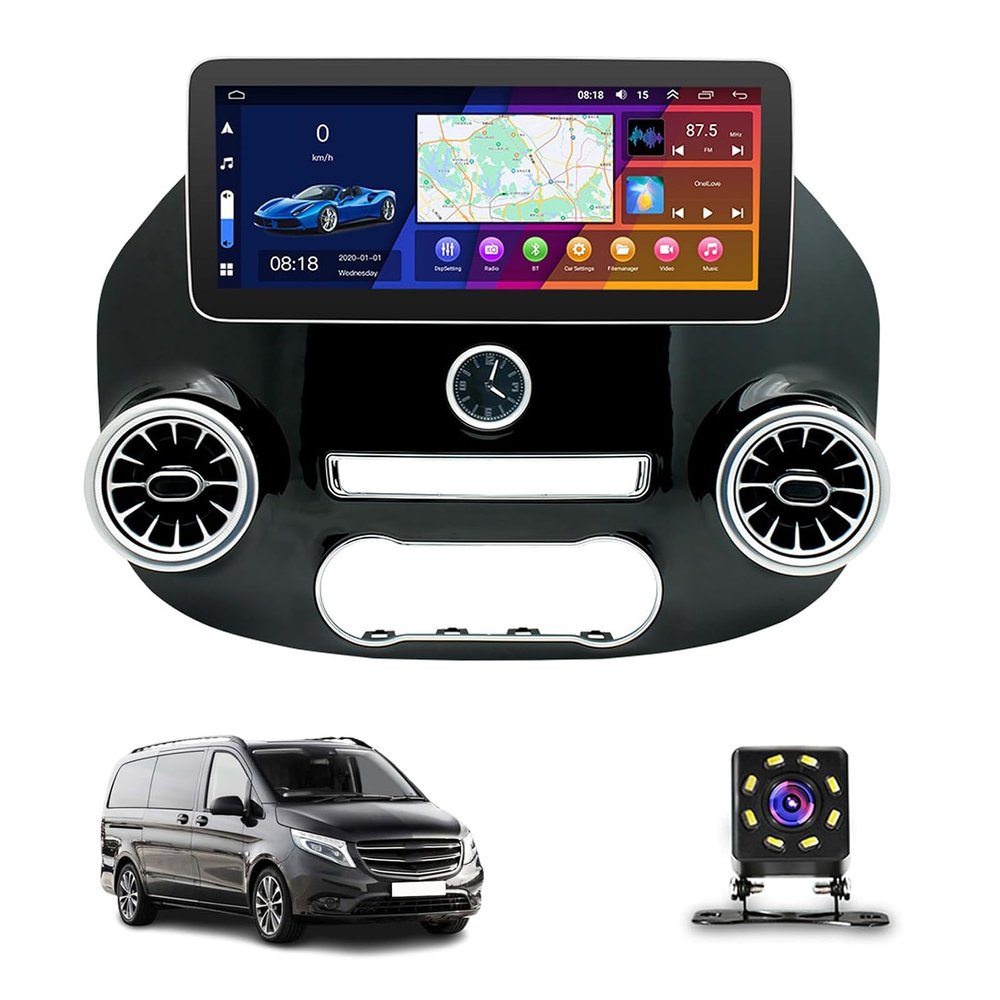 12.3 Inch Android 13 Double Din Stereo Car Multimedia Radio for Mercedes-Benz Vito (2016-2023), Touch Screen Support WiFi Bluetooth Steering Wheel Control Carplay,4+64 G
