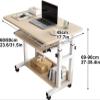 NMZHXI Computer Desk, Mobile Standing Desk,Portable Sofa Side Table,Adjustable Height Laptop Table with Keyboard Tray&Storage Shelves,for Home,Office(Natural,60cm) view 2