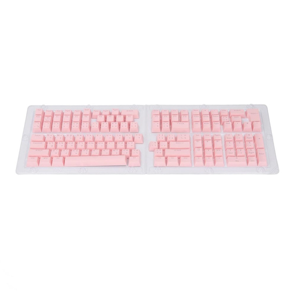 132 Keys Thai Keycaps, ABS OEM Height Translucent DIY Thai Keyboard Keycaps Replacement for 61 62 64 68 84 87 104 108 Mechanical Keyboards (Yoidesu2c1nghoi8m-14)