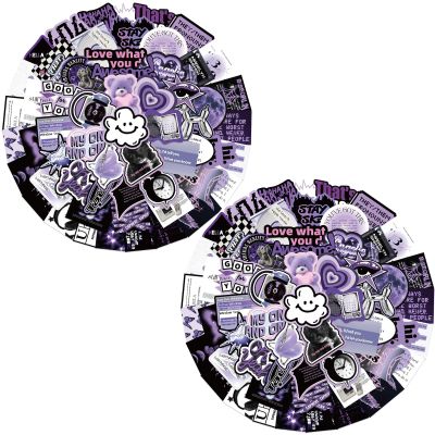 120Pcs Purple Aesthetic Stickers Moon StickerCool Black Purple StickersVinyl Waterproof Decal,Perfect for Kids,Teens, Water Bottle Suitcase Phone Skateboard Guitar Water Cup Bike Laptop Scrapbook